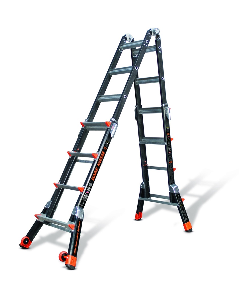 15147EN DARK HORSE, 4 x 4 Model - EN 131 - 150 kg Rated, Fiberglass Articulated Extendable Ladder