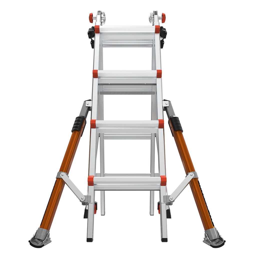 CONQUEST 2.0 EN 131 - 150 kg Rated, Aluminum Articulated Extendable Ladder with ALL-TERRAIN Outriggers
