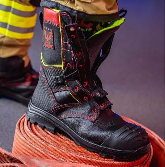 FHR 006PL N FireFighter Boots, (short upper), embossed leather