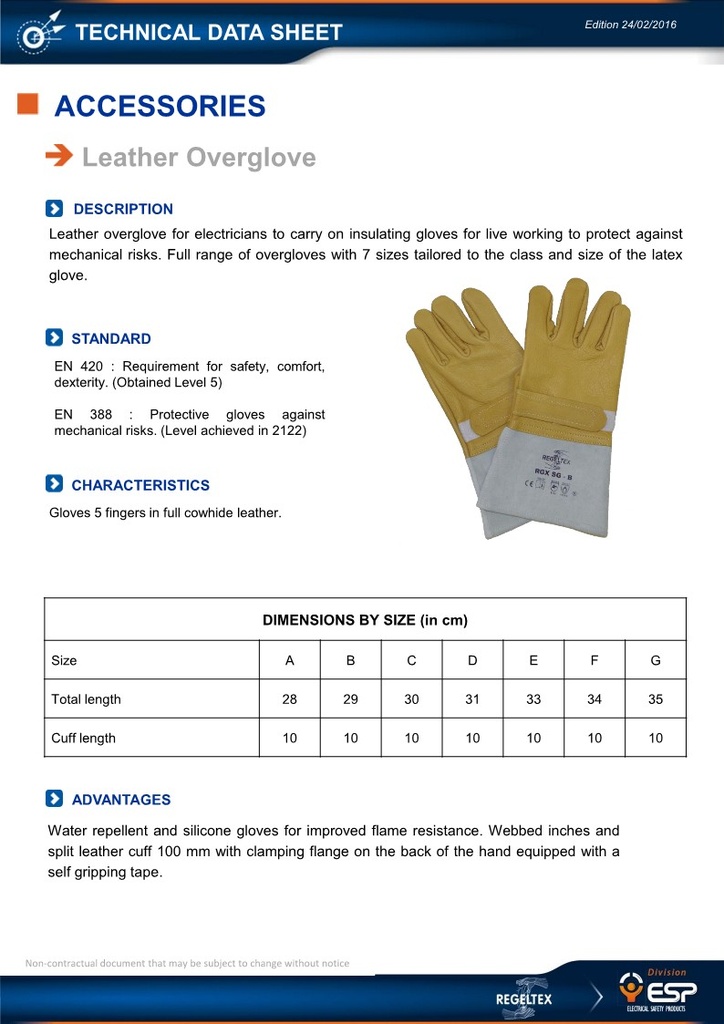 RGX-SG Dielectric Leather overgloves