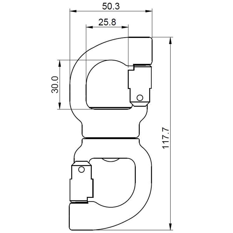 FA5050012 GIROS 2, Openable aluminum swivel on ball bearings, opening 12 mm