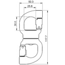 FA5050012 GIROS 2, Openable aluminum swivel on ball bearings, opening 12 mm