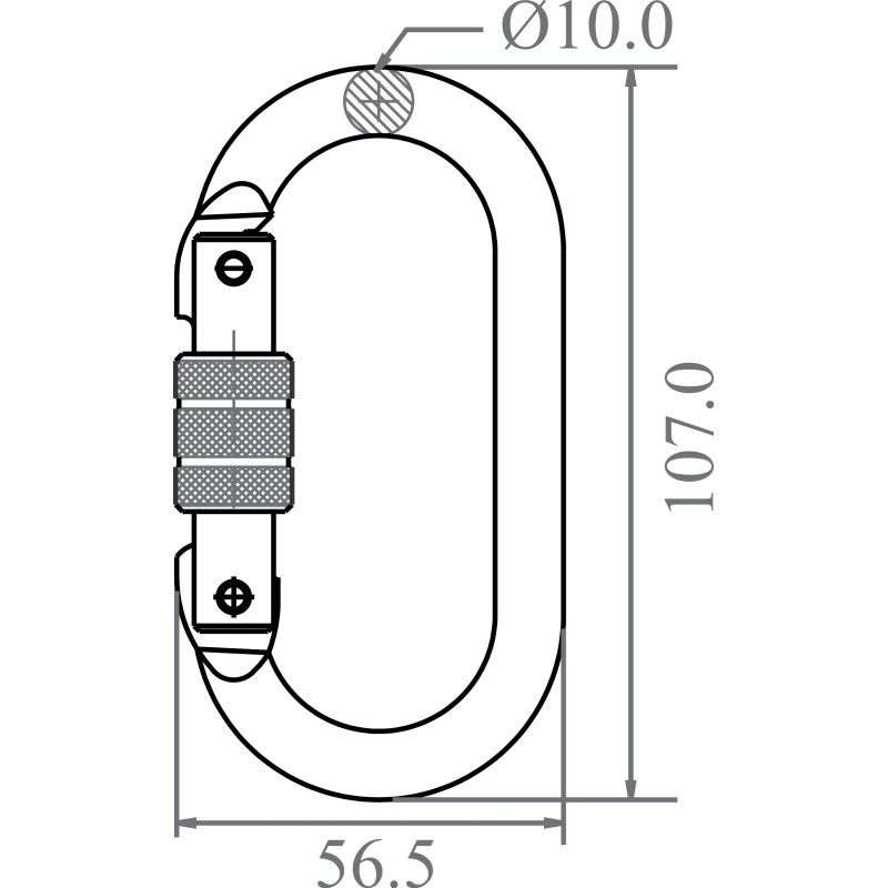 FA 50 101 17 - Steel Screw locking karabiner opening 18 mm