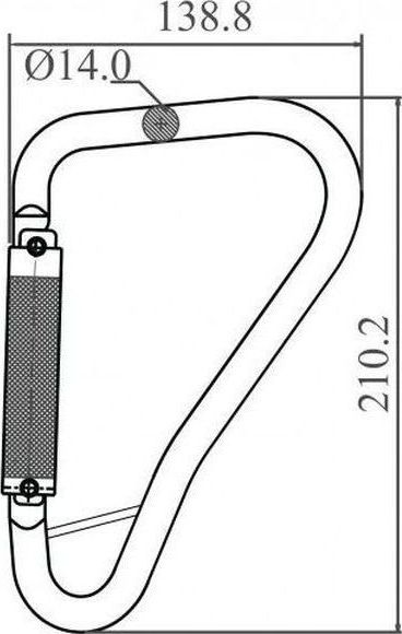 FA 50 215 50 - Quarter-turn locking Steel tower hook opening 50 mm