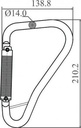 FA 50 215 50 - Quarter-turn locking Steel tower hook opening 50 mm