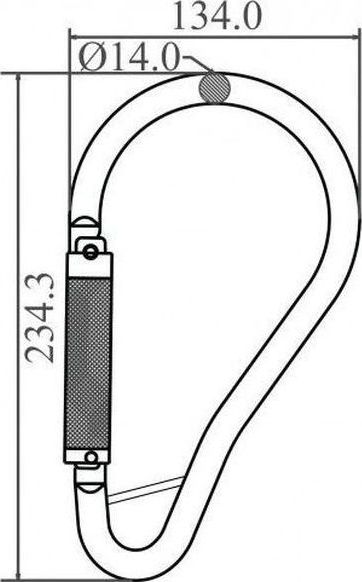 FA 50 216 55 - Steel Quarter-turn locking tower hook opening 55 mm