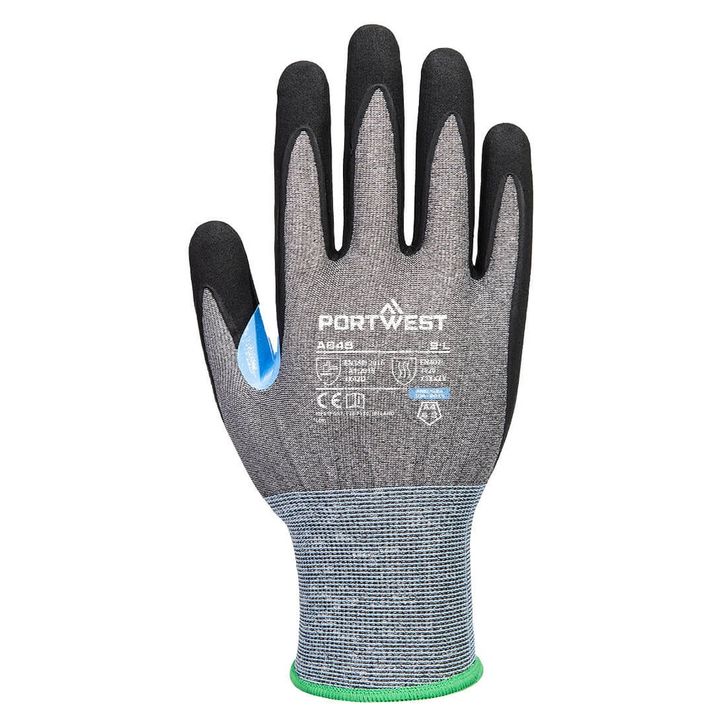 A648 CS Cut D21 Nitrile Foam Coated Gloves, Cut (D), 100°C