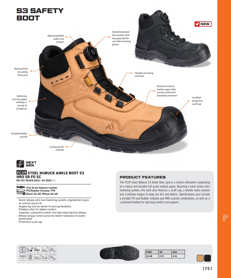 FC39 Steel Nubuck Ankle Boot S3 HRO SR FO SC