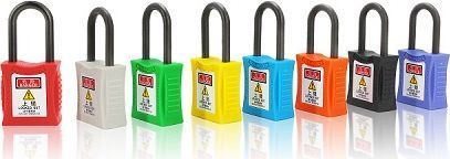 202 6.3mm/38mm Copper Body & Nylon Shackle LOTO Padlocks