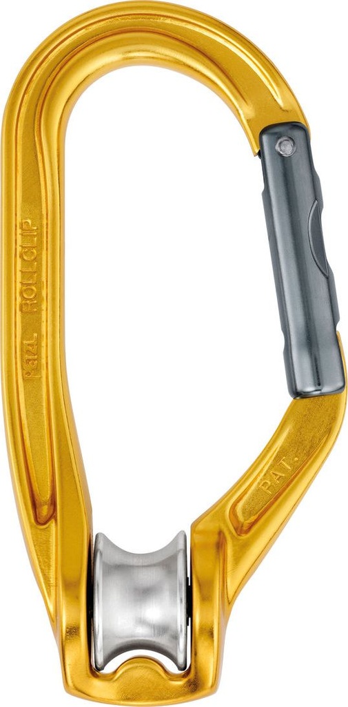 P74 ROLLCLIP A Pulley-carabiner that facilitates installation of the rope when pulley is connected to the anchor