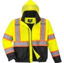 US367 Hi-Vis 2-in-1 Contrast Tape Bomber Jacket