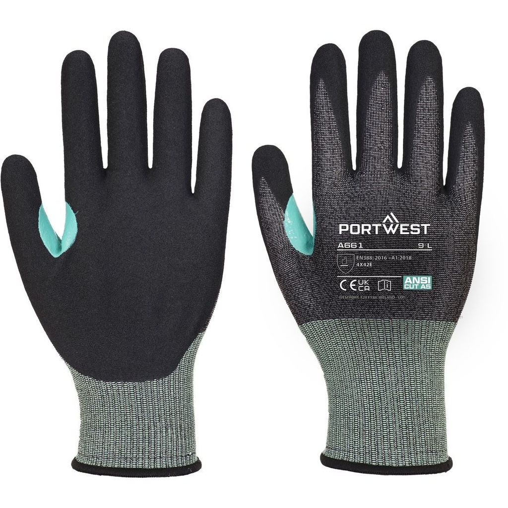 A661 CS E18 Nitrile Foam Cut ракавици, Cut (E)