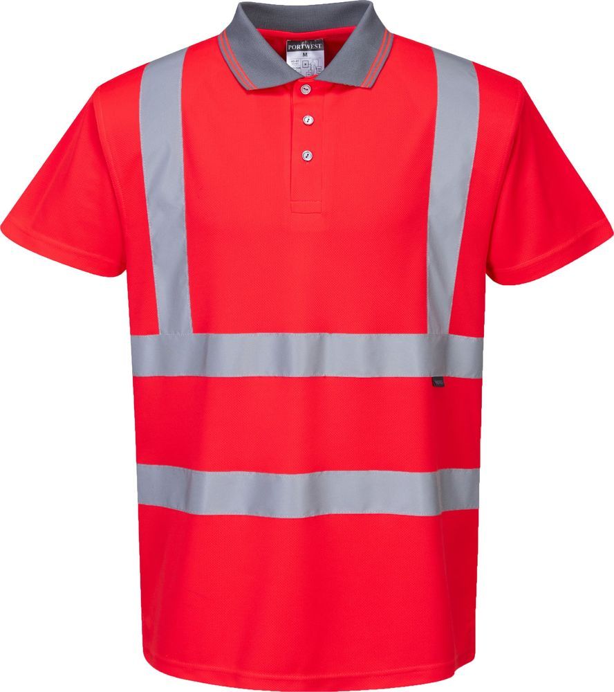 S477 Polo маица со кратки ракави и висока видливост