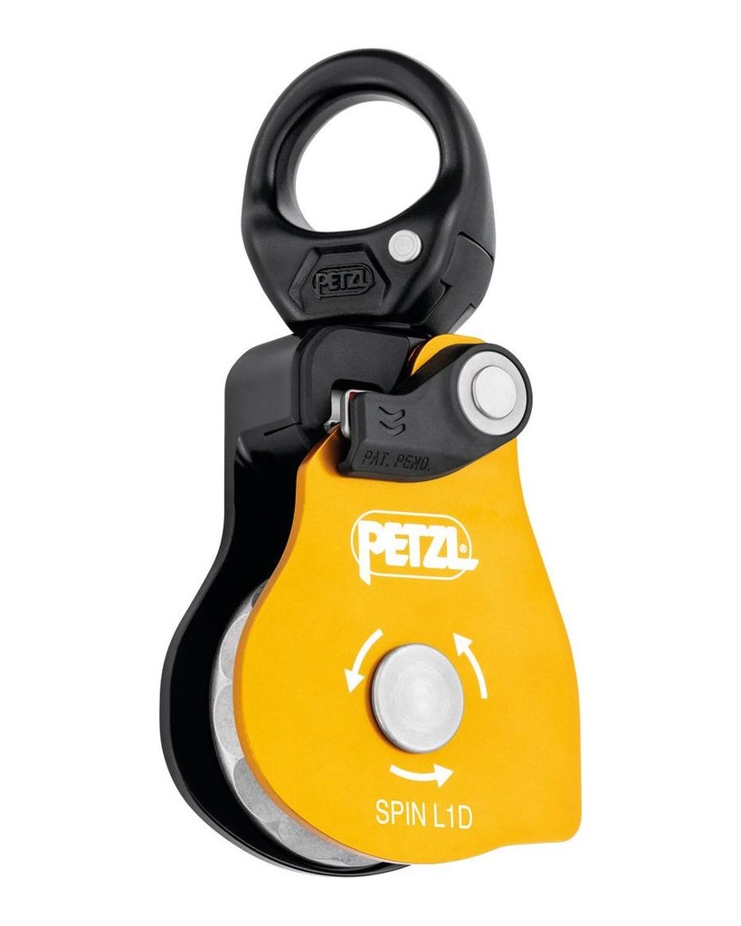 SPIN L1D Very high efficiency single pulley with one-way rotation and swivel