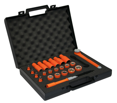 MS89V06 1000V Insulated socket set 3/8" - 23 tools with ratchet spanner and extension