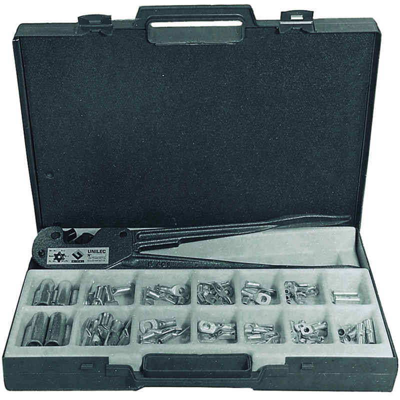 P125CO Indent crimping pliers P125 in case with 85 terminals and lugs
