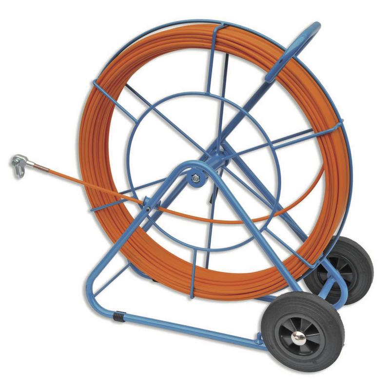 A090​ Ø9mm Fiberglass duct rod mounted on drum reel