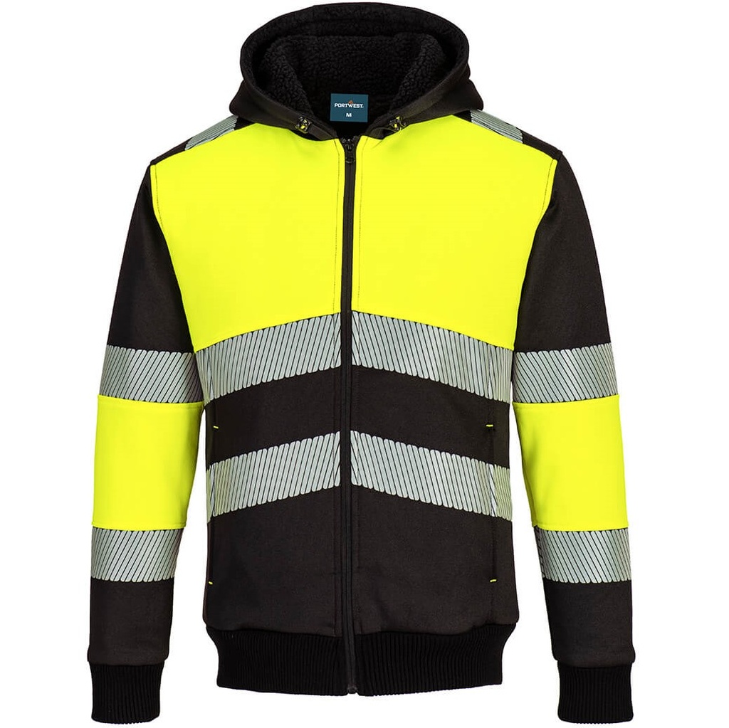 PW377 PW3 H-Vis Zipped Class 1 Winter Hoodie