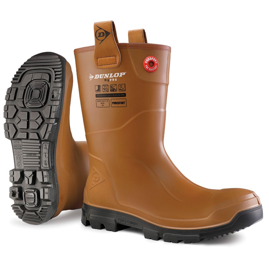 LJ2HR48 Dunlop Purofort RigPRO Fur Lining full safety Wellington S5 CI CR SRC