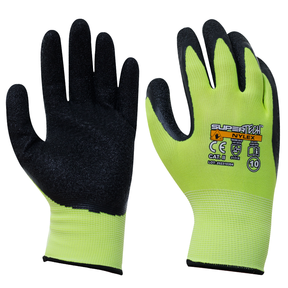 SUPER TECH NYLEX Latex Coated Safety work gloves