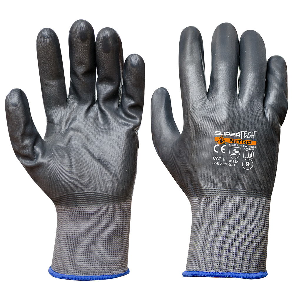 SUPER TECH NITRO Nitrile Coated Safety work gloves