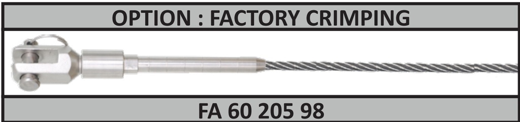 FA6020598 Cable extremity Factory Crimping for wire rope lifeline KS-Line (KS 4000)