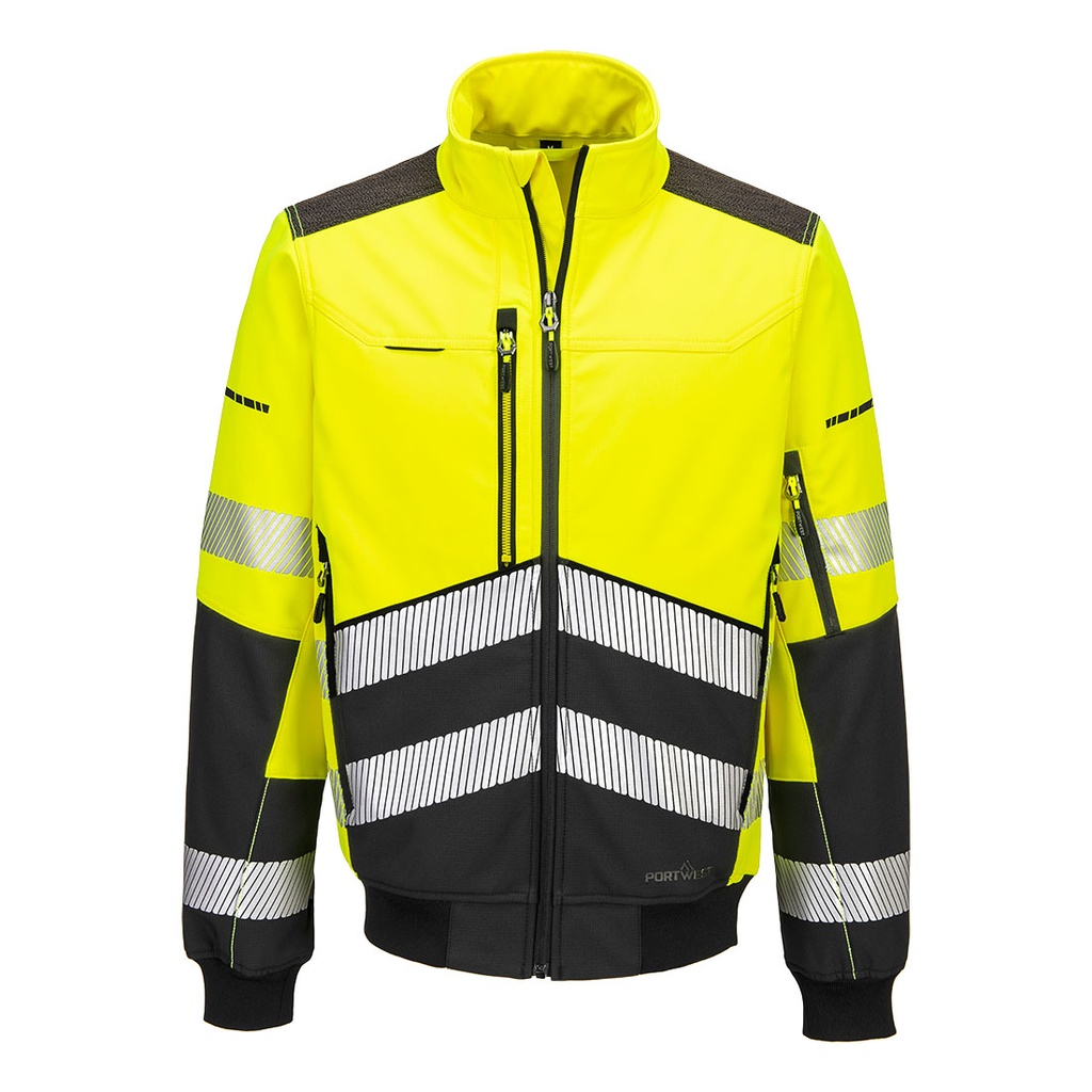 EV468 EV4 Hi-Vis Бомбер софтшел јакна со висока видливост (3L)