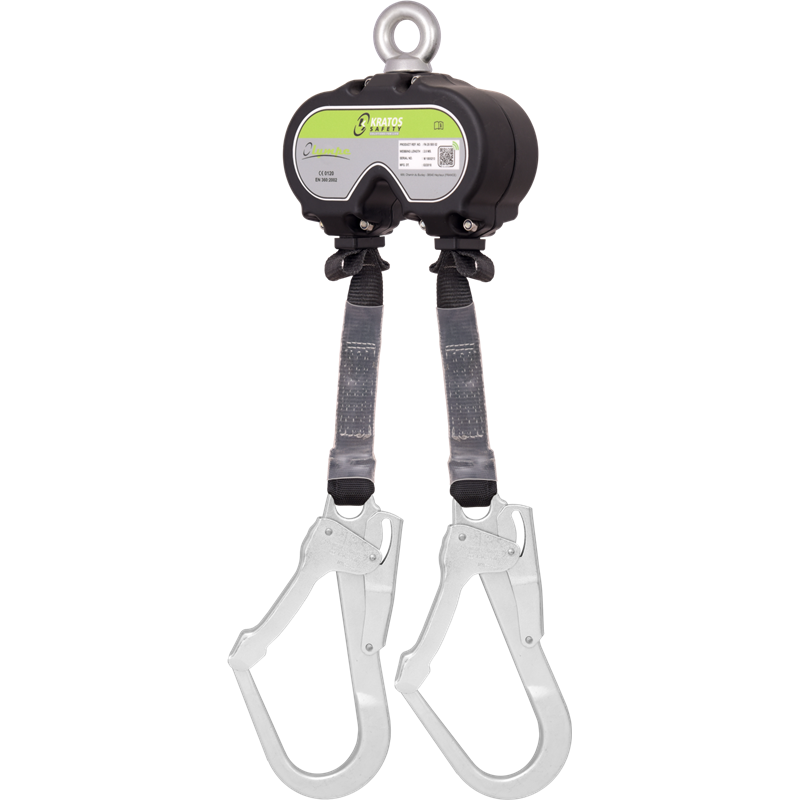 FA2050002 Twin retractable fall arrester aluminium casing in webbing 2 x 2m