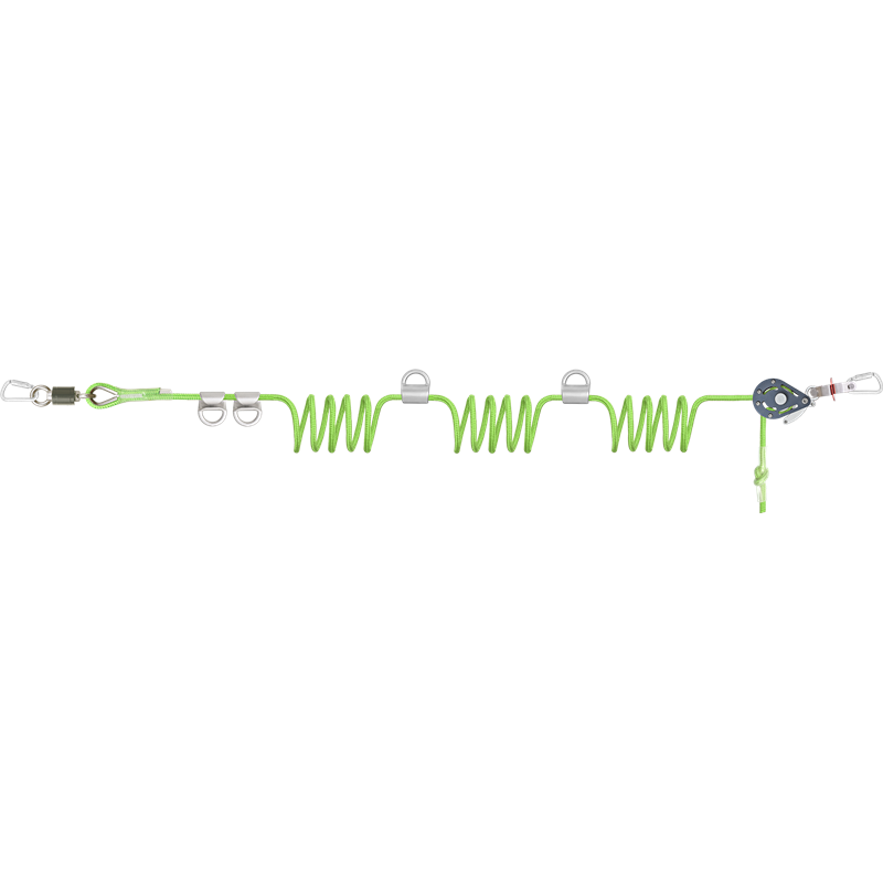 FA6000704 CROSS LINE 2 - 4 User Horizontal Temporary Lifeline, with 4 cross-over anchors, 45 mtr