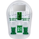 Pitdrop® Станица за туш за очи за на ѕид со проѕирна пластика, 2 шишиња PD110 стерилен раствор за испирање на очи, Nacl (0.9%), 500ml.