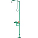 ClassicLine body safety shower with eye shower with bowl, draining of the eye shower over the stand pipe, Hand/O Shower and Eyewash