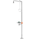 PremiumLine body safety shower with eye shower with stainless steel bowl, Hand/O Shower and Eyewash