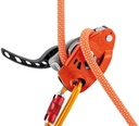 NEOX Belay device with cam-assisted blocking, optimized for lead climbing